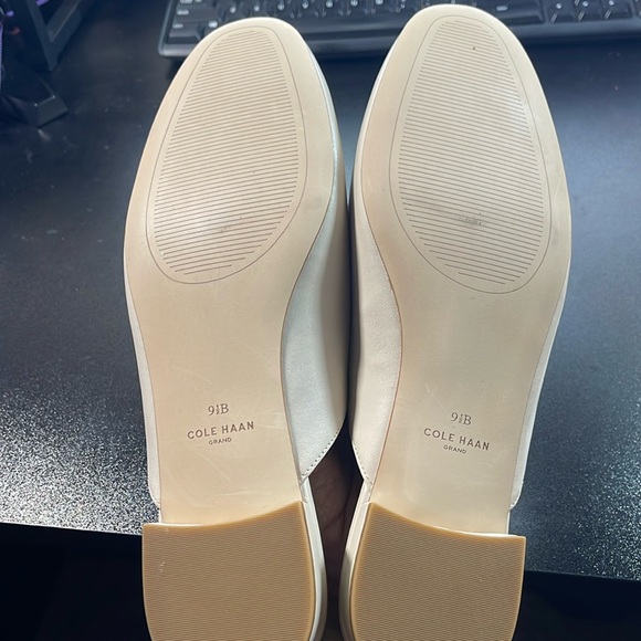 NWOT Cole Haan “The Grand” Slip- On Mule. Leather Size 9.5. Cream & Snake Print - Picture 11 of 15